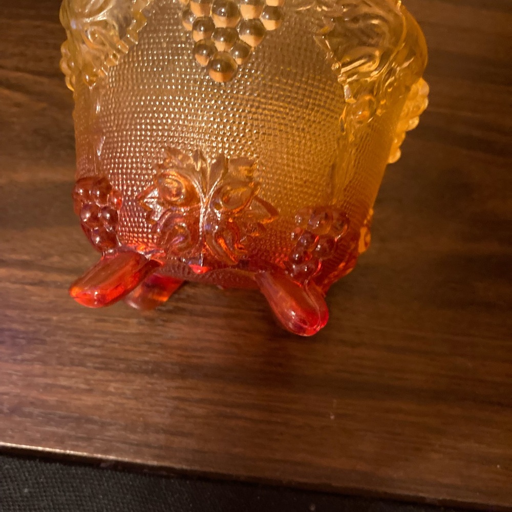 Vintage Glass Footed Vase